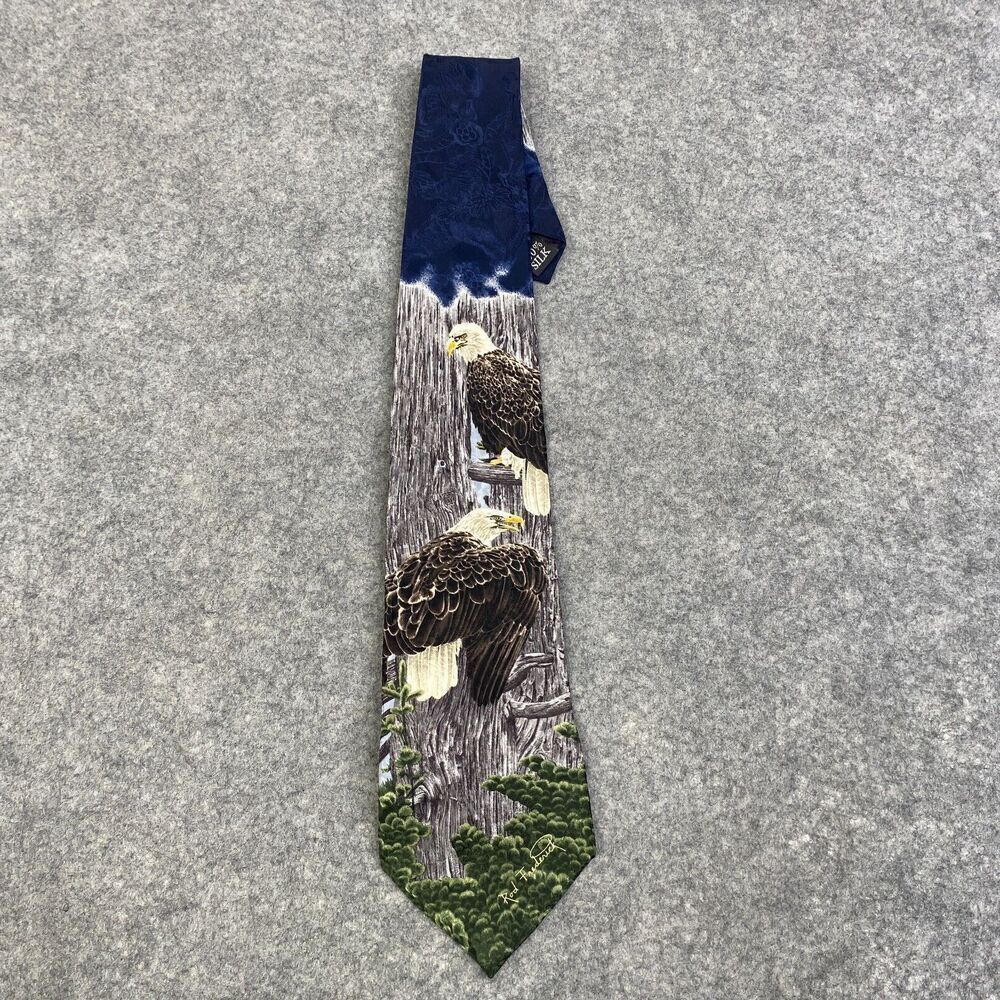 Endangered Species  1996 The Nesting Call By Rod Frederick Eagles Mens Tie Silk